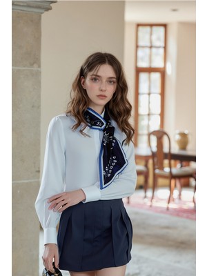 Walkenzo Luvira Desenli Kadın Kravat Formlu Fular – Boyun Fuları