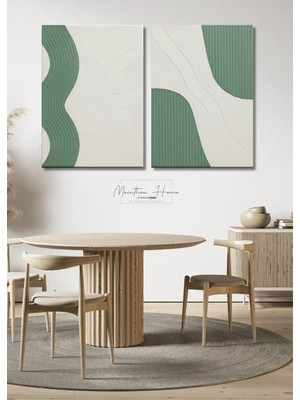 2'li Dokulu Alçı Tablo Statik Devrim| El Yapımı 3D Dekoratif Duvar Tablosu