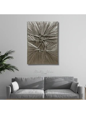 Dokulu Alçı Tablo - Bağların Ritmi | El Yapımı 3D Dekoratif Duvar Tablosu Metalik