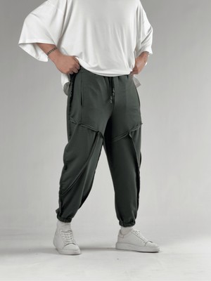 Cocopelli Dikiş Detaylı Yeşil Erkek Jogger Pantolon COC3108