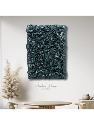 Dokulu Alçı Tablo - Sessiz Fırtına | El Yapımı 3D Dekoratif Duvar Tablosu (Metalik)