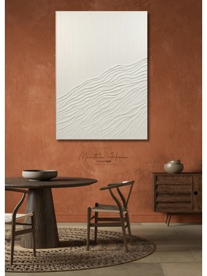 Dokulu Alçı Tablo Zarif Akış | El Yapımı 3D Dekoratif Duvar Tablosu