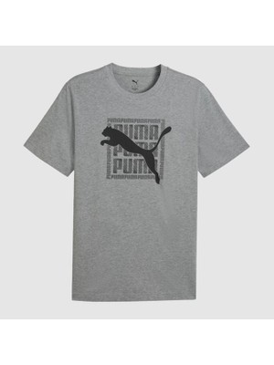 Puma Graphic Erkek Gri Günlük Stil T-Shirt 69177503