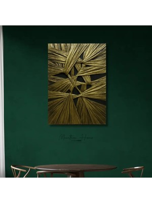 Dokulu Alçı Tablo - Bağların Ritmi | El Yapımı 3D Dekoratif Duvar Tablosu Metalik