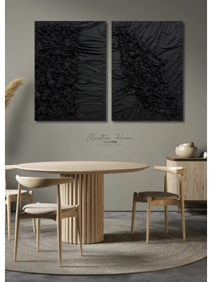 2'li Dokulu Alçı Tablo Düşlerin Yansıması | El Yapımı 3D Dekoratif Duvar Tablosu