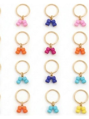 Gistoria 12'li Boncuklu Saç Küpesi Seti