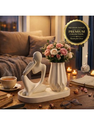 Nevhan Sanat Modern Heykel & Vazo Seti – Günün Sessiz Anları