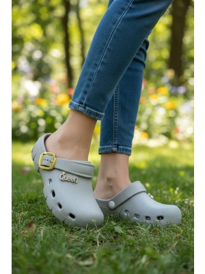 Benitto Kids Calx Kadın Önü Kapalı Sabo Terlik Tokalı Rahat Günlük Crocs Tarzı Hafif Taban Terlik BNT215