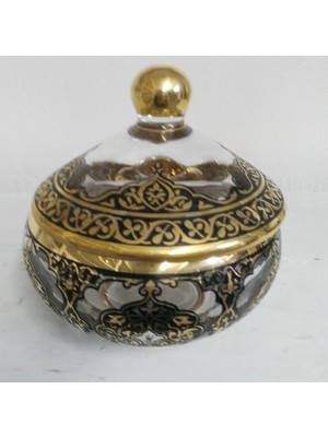 Ipek Ticaret Glasland Eşrefi Atın Işlemeli El Dekoru Kapaklı Şekerlik