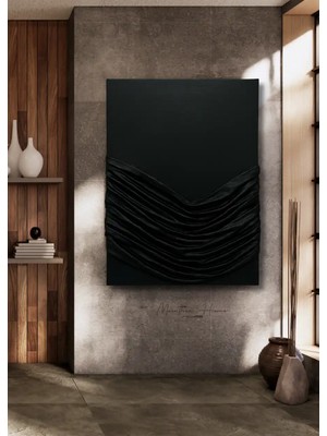 Dokulu Alçı Tablo - Zamansız Drape | El Yapımı 3D Dekoratif Duvar Tablosu