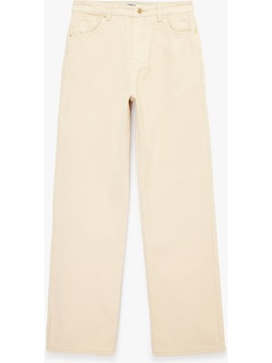 Koton Normal Bel Düz Paça Pamuklu Denim Pantolon - Straight Fit Jean