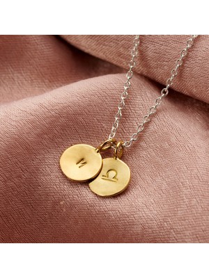 kuyumcudan Kişiye Özel Terazi Burcu 925 Ayar Gümüş Charm 2'li