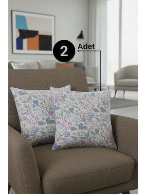 Senpai Chevron Bohem Dekoratif Punch Yastık Kırlent Kılıfı 2 Adet | 45X45 Ilkbahar Rüyası Pembe
