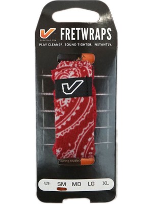 Gruv Gear Fw1-Bnr-Sm Fretwrap Kırmızı Bandana (Small) | 4 Telli Bas ve 6 Telli Elektro Gitar Uyumlu, Istenmeyen Titreşimleri Keser