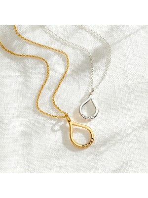 kuyumcudan Kişiye Özel Isimli 925 Ayar Gümüş Damla Kolye