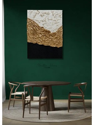 Dokulu Alçı Tablo Gizli Hareket | El Yapımı 3D Dekoratif Duvar Tablosu