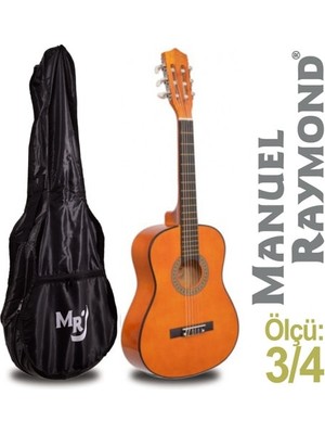 Manuel Raymond MRC87Y 3/4 Boy Junior Klasik Gitar Seti| Sarı Renk, Çocuklar Için Uygun, Taşıma Kılıfı Hediyeli