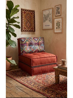 Pufymax Comfy Plus Yeni Nesil Bohem Tekli Koltuk,yataklı Katlanır Berjer,yer Yatağı,şark Köşesi 75X75|85CM