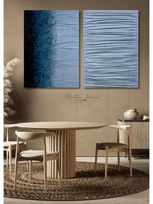 2'li Dokulu Alçı Tablo Gölgeye Temas| El Yapımı 3D Dekoratif Duvar Tablosu