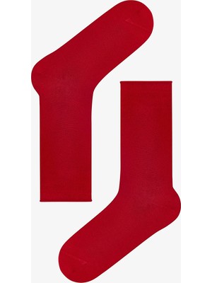 Penti Kırmızı Rahat Bilek Lastikli Bambu Soket Çorap