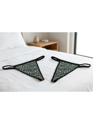 Andino Kadın Leopar Desenli G String Tanga 2'li