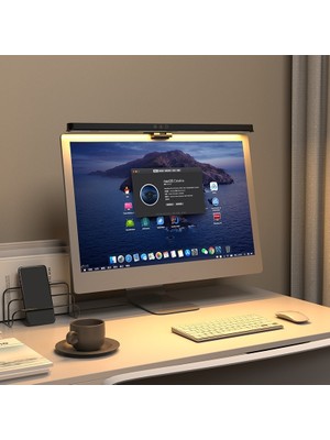 Gaman Göz Dostu Monitör Üstü LED Aydınlatma Asimetrik Optik 3 Renk Işık  Ayarlanabilir Parlaklık 51CM