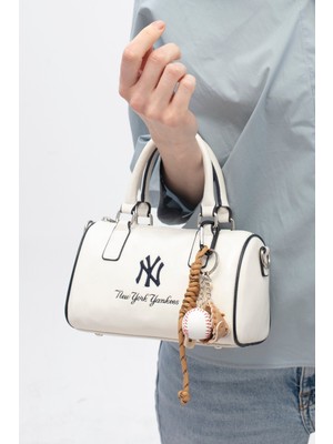 New York Yankees Kadın El Çantası Beyaz-Lacı MLB013