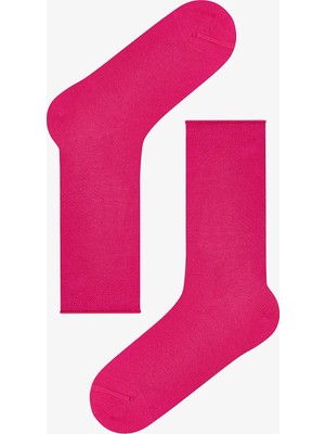 Penti Fuşya Rahat Bilek Lastikli Bambu Soket Çorap