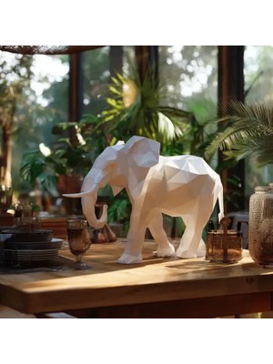 M2S Elephant-Polygon – Modern Geometrik Tasarım Fil Figürü