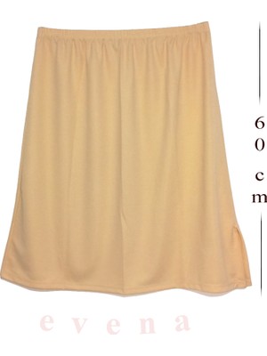 Evena Kadın Dizaltı Midi Boy Yırtmaçlı Jarse Etek Astarı Jüpon