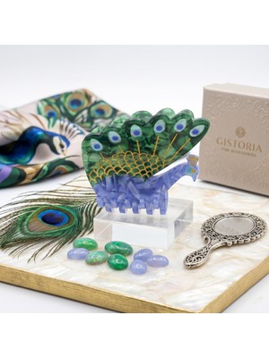 Gistoria Tavus Kuşu Figürlü Büyük Boy Mandal Toka