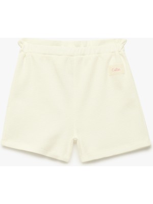 Koton Pamuklu Beli Lastikli Dokulu Şort