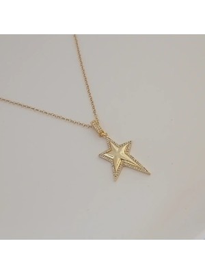 Akın Trend Gold Zirkon Taşlı Yıldız Kadın Kolye