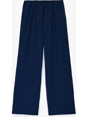 Koton Bürümcük Kumaş Geniş Paça Beli Bağcıklı Pantolon