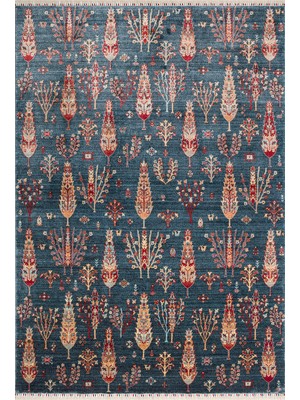 Eko Halı Zara ZR08 Navy Turquoise Otantik Desenli El Emeği ile Özel Tezgahlarda Üretilen Modern Uşak Halısı