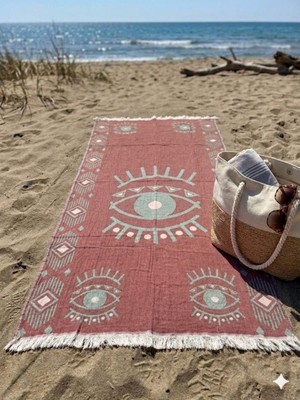 Trend Nexus 3kat Jakarlı %100 Pamuk Çift Tarafli Peştemal