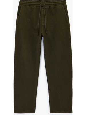 Koton Pamuklu Cepli Bol Kalıp Beli Bağcıklı Jean Pantolon