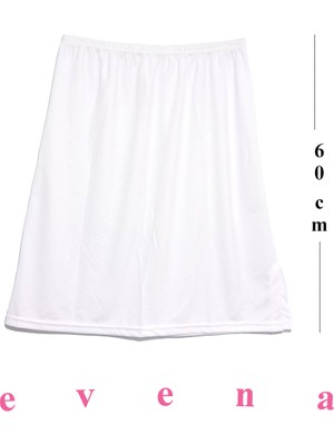 Evena Kadın Dizaltı Midi Boy Yırtmaçlı Jarse Etek Astarı Jüpon