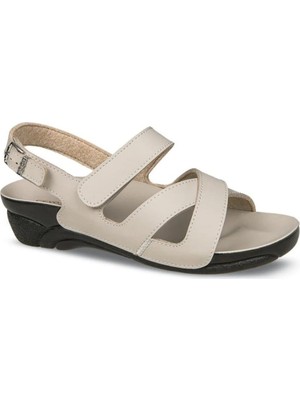 Ceyo Venedık-8ı Bej Ortopedik Kadın Sandalet