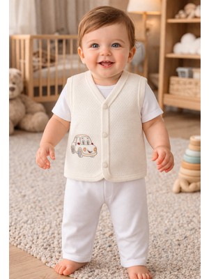 Babyshez %100 Organik Pamuklu Yenidoğan Kız Erkek Bebek Yelek Mevsimlik 3-6 6-9 9-12 Ay