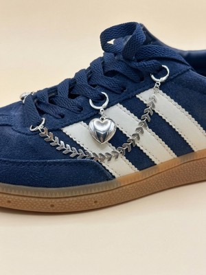 Gistoria Gümüş Renk Kalp ve Fiyonk Figürlü Ayakkabı Süsü