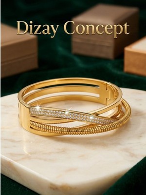 Zarif  ve Modern Kararmayan Çelik Tasarım Bilezik