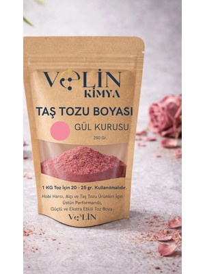 Volin Taş Tozu ve Mum Boyası Gül Kurusu Renk 250 gr Hobi Harcı Renklendiricisi Gül Kurusu Toz Boya