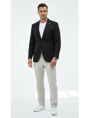 Plus Scorpion CK089 Erkek Slim Fit Blazer Ceket Tek Düğmeli Çift Yırtmaçlı Torba Cepli Yarım Astarlı