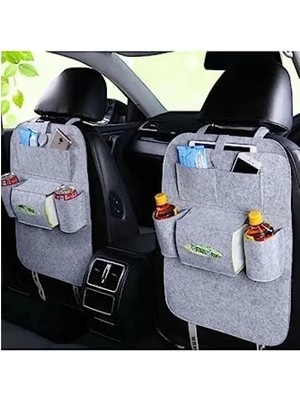 Ulu Pazarlama Çok Fonksiyonlu Araç Koltuk Arkası Eşya Düzenleyici 2'li Set (Gri)