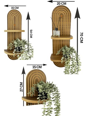 Sennedilersen Semplice Antre Tamamlayıcı 3'lü Raf Seti-Anahtarlık ve Çiçeklik Fonksiyonlu