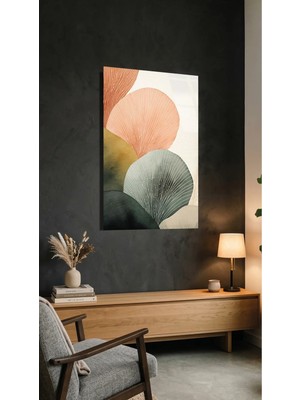 Modern Minimalist Soyut Şekiller Duvar Kağıdı Cam Tablo, Ev ve Ofis Uv Baskılı Premium Kırılmaz 4mm