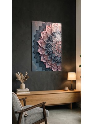 Mandala Desenli Mistik Duvar Dekoru Cam Tablo Uv Baskılı 4mm Kırılmaz, Ev Ofis Dekorasyonu