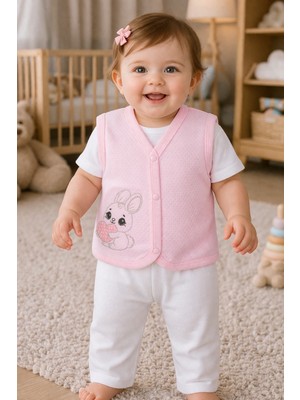 Babyshez %100 Organik Pamuklu Yenidoğan Kız Erkek Bebek Yelek Mevsimlik 3-6 6-9 9-12 Ay