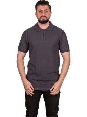 Okapi Antrasit Polo Yaka Lakost Yazlık T-Shirt